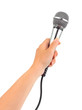Hand with microphone