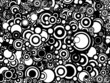 Black and white circles background / pattern / texture