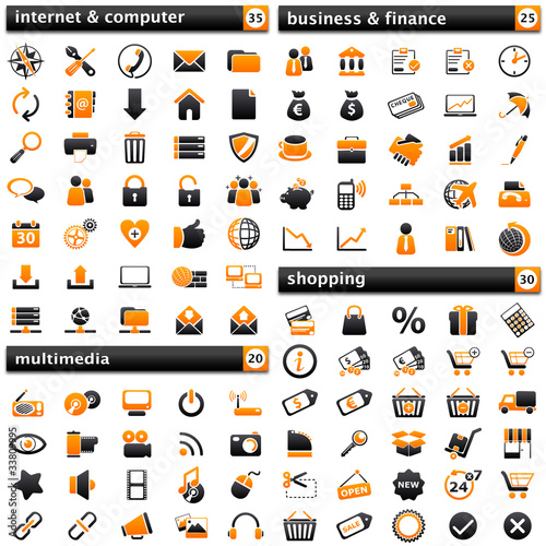 Vektor: pack Icons I: orange pack Icons I: orange