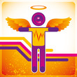 Funny background with disco angel.