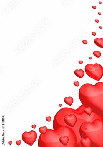 Illustration: Liebesbrief Hintergrund - Rote Herzen in Ecke Liebesbrief Hintergrund - Rote Herzen in Ecke