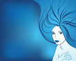 Beautiful fashion woman under warer vector illustration