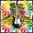 Electric guitar design. Vector illustration