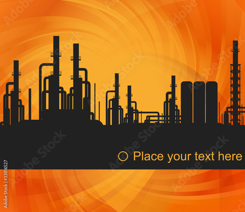 Vector: Oil refinery station background illustration vector Oil refinery station background illustration vector