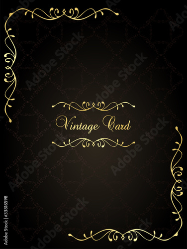 Vintage wedding card frame vector background