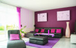 Wohnzimmer in Lila