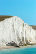 closeup chalk cliff seven sisters england