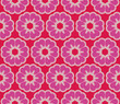 Seamless pattern with flowers with polkadots