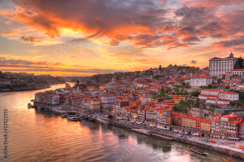 Photo: Porto at river Duoro, sunset Porto at river Duoro, sunset