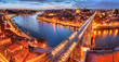 Foto: Porto, river Duoro and bridge at night Porto, river Duoro and bridge at night