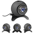 set of black web cam isolated on white background
