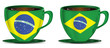 set of Brazil coffee cups isolated on white background