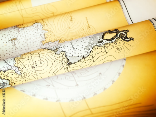 Photo: Old nautical chart Old nautical chart