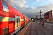 Train on the train station. Train on the train station.