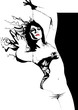 Imaginative and surreal female drawing