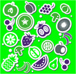 Various Fruits and Vegetables sticker or background Various Fruits and Vegetables sticker or background