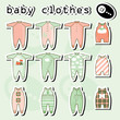 baby bodysuits set, template baby bodysuits set, template