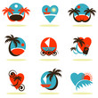travel icons collection - vacation emblems and symbols travel icons collection - vacation emblems and symbols