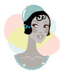 Vintage woman portrait cartoon Vintage woman portrait cartoon