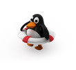 Pinguin im Rettungsring