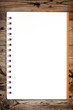 Notebook on wooden background Notebook on wooden background