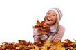 autumn woman in studio autumn woman in studio