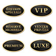 etiquettes ovales noir et or de luxe
