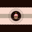 Cherry cupcake invitation card