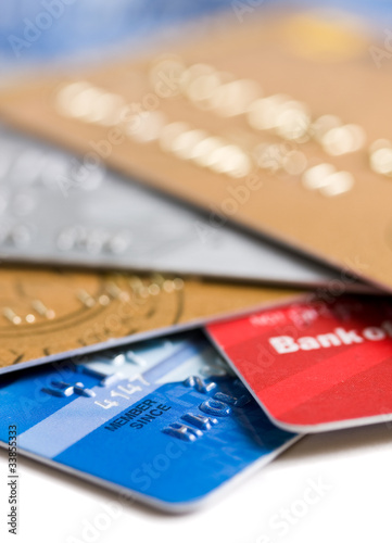 Photo: Closeup of credit cards Closeup of credit cards
