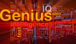 Genius intelligence background concept glowing