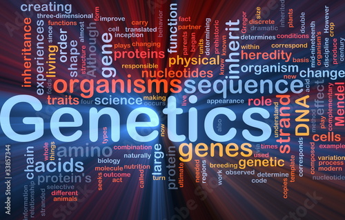 Illustration: Genetics dna background concept glowing Genetics dna background concept glowing