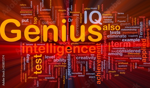 Illustration: Genius intelligence background concept glowing Genius intelligence background concept glowing