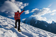 Mountaineer alone glacier