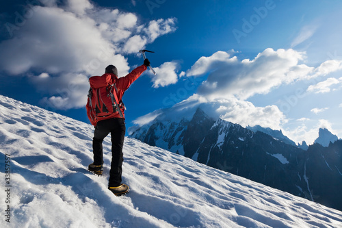 Photo: Mountaineer alone glacier Mountaineer alone glacier