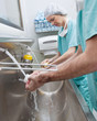 Surgeons washing hands