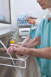 Surgeons washing hands