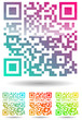 set of color qr code isolated on white background