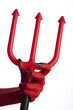 Devil's trident, white background.