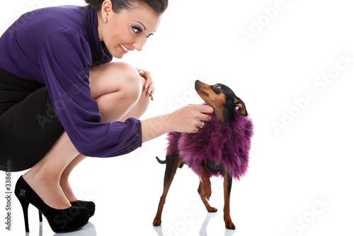 Photo: sexy woman plying with her fancy dog sexy woman plying with her fancy dog