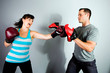 female boxer in training