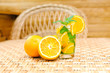 glass of limonade with oranges glass of limonade with oranges