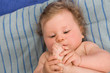 Foto: baby is looking of his foot baby is looking of his foot