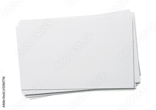 Illustration: Blank white index card isolated on white Blank white index card isolated on white
