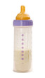 Closeup of baby bottle isolated on white