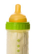 Closeup of baby bottle isolated on white