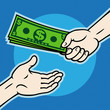 Hand, giving money to other hand