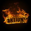 Foto: Aktion mit Flammenschrift Aktion mit Flammenschrift