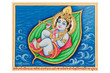 watercolor painting of infant Krishna , Rajasthan, India