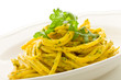 Bucatini al pesto di Rucola e Zafferano - Isolated