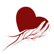A heart in a hand logo or sign